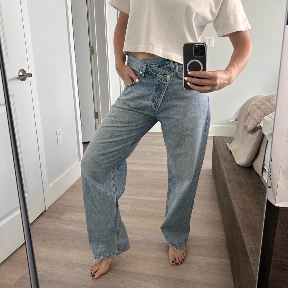 Agolde Criss Cross Straight Leg Jeans